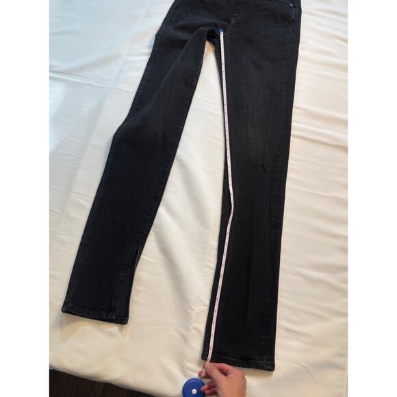 Anthropologie Pilcro High Rise Straight Jeans Black Split Hem Women’s Size 26 - Picture 8 of 16
